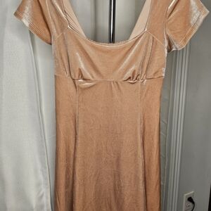 Rewind Shimmering Peach Mini Dress